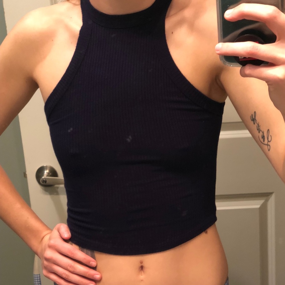 Navy blue crop top